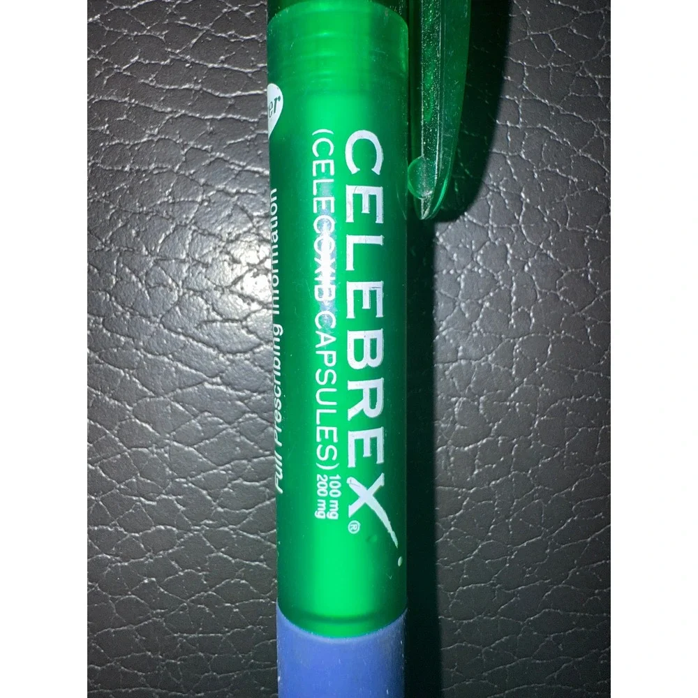 Celebrex Pfizer Green Blue Ballpoint Pen Collectible Pharmacy Advertising‎